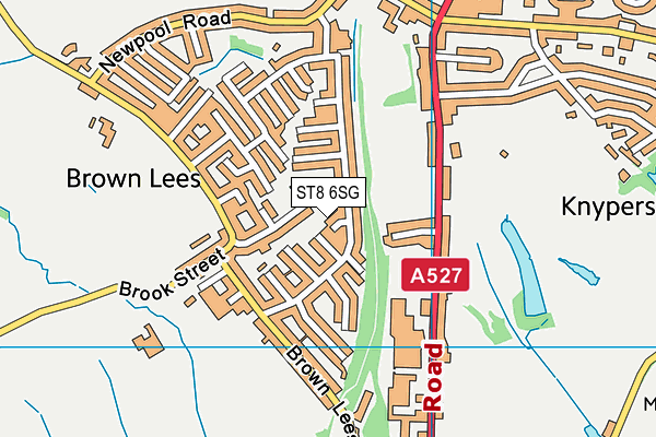 ST8 6SG map - OS VectorMap District (Ordnance Survey)