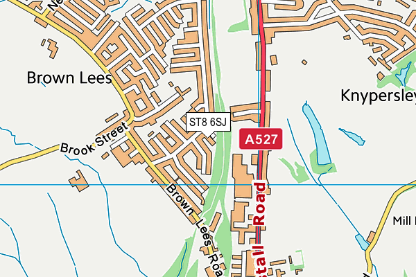 ST8 6SJ map - OS VectorMap District (Ordnance Survey)