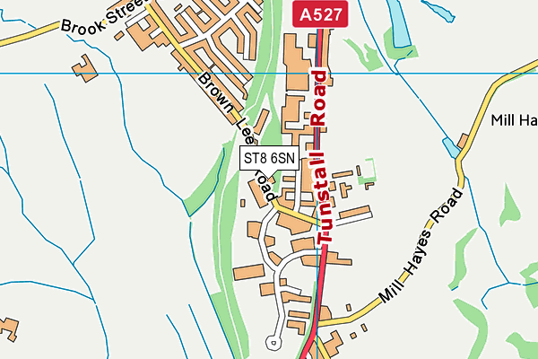 ST8 6SN map - OS VectorMap District (Ordnance Survey)