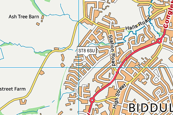 ST8 6SU map - OS VectorMap District (Ordnance Survey)