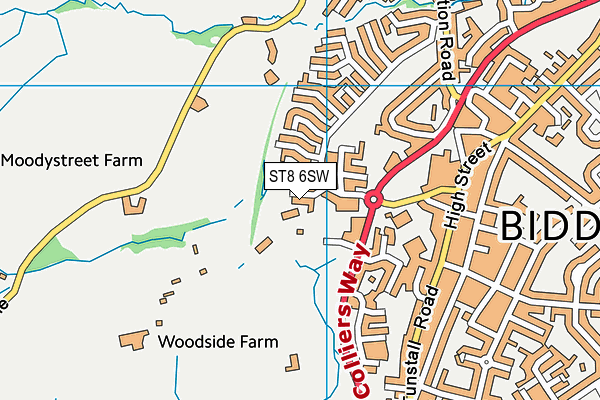 ST8 6SW map - OS VectorMap District (Ordnance Survey)