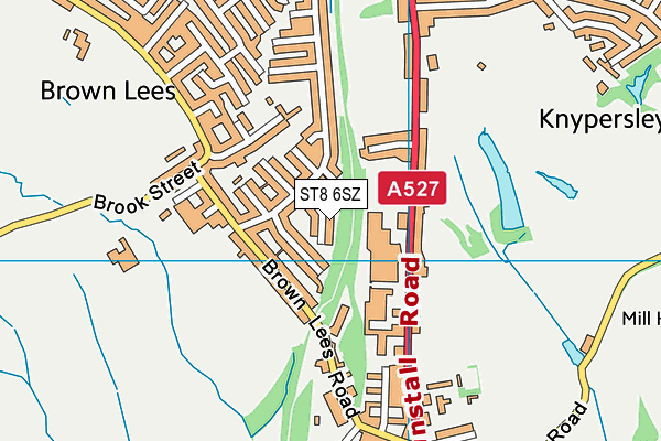 ST8 6SZ map - OS VectorMap District (Ordnance Survey)