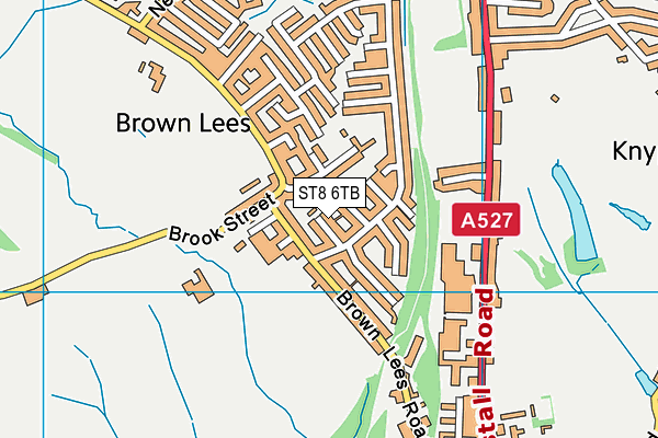 ST8 6TB map - OS VectorMap District (Ordnance Survey)