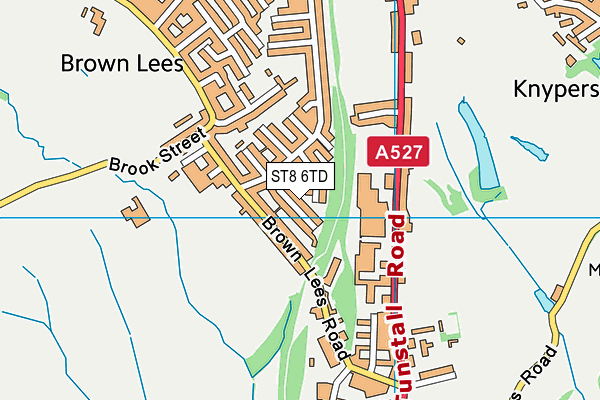 ST8 6TD map - OS VectorMap District (Ordnance Survey)