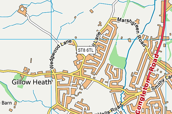 ST8 6TL map - OS VectorMap District (Ordnance Survey)