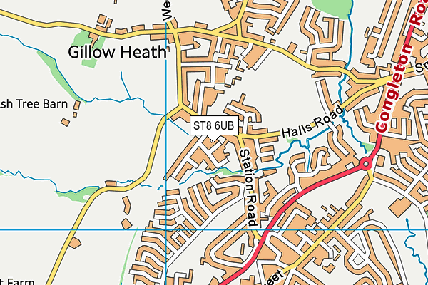 ST8 6UB map - OS VectorMap District (Ordnance Survey)