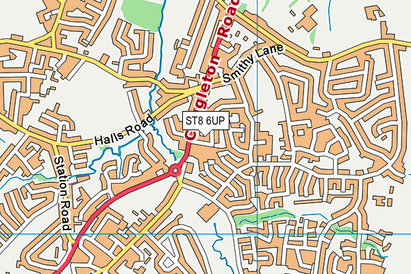 ST8 6UP map - OS VectorMap District (Ordnance Survey)