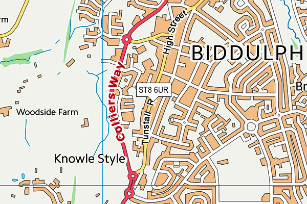 ST8 6UR map - OS VectorMap District (Ordnance Survey)