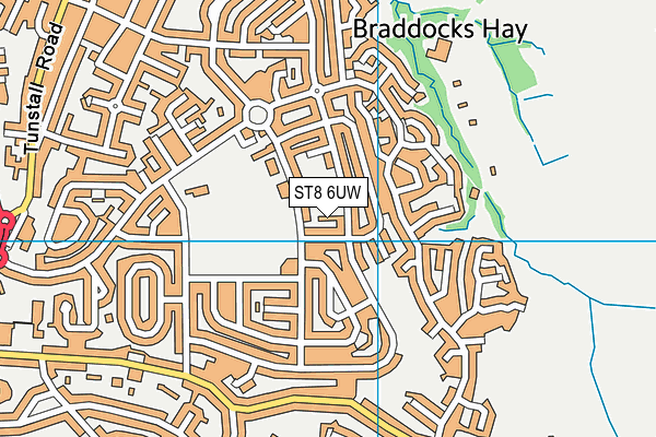 ST8 6UW map - OS VectorMap District (Ordnance Survey)