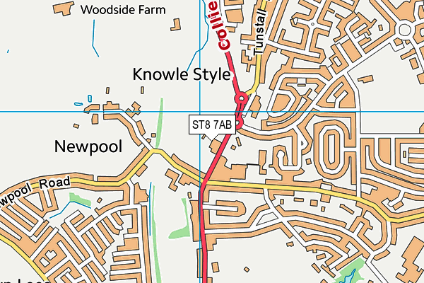 The Meadows (Knypersley) map (ST8 7AB) - OS VectorMap District (Ordnance Survey)