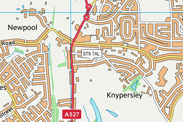 ST8 7AL map - OS VectorMap District (Ordnance Survey)