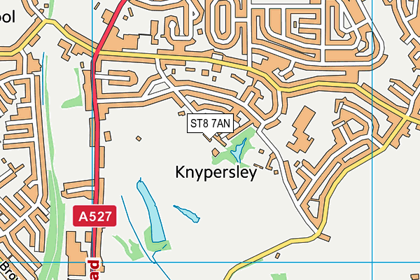 ST8 7AN map - OS VectorMap District (Ordnance Survey)