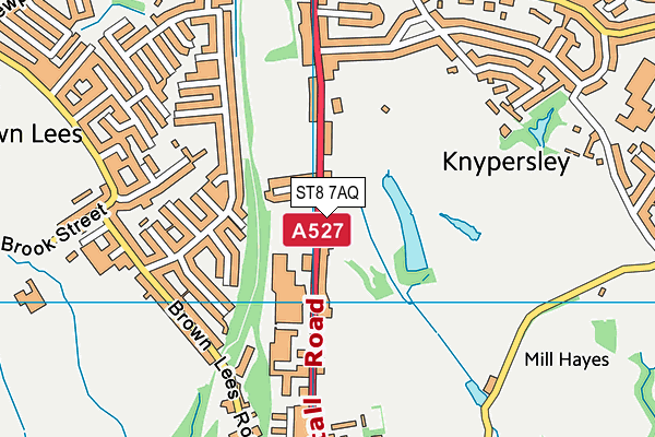 Knypersley Sports Club map (ST8 7AQ) - OS VectorMap District (Ordnance Survey)