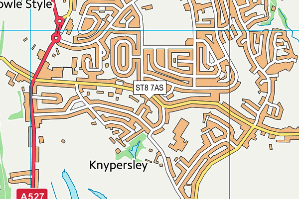 ST8 7AS map - OS VectorMap District (Ordnance Survey)