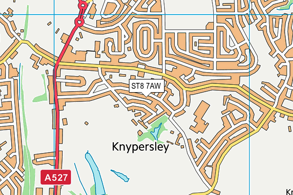 ST8 7AW map - OS VectorMap District (Ordnance Survey)