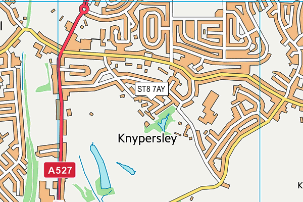 ST8 7AY map - OS VectorMap District (Ordnance Survey)