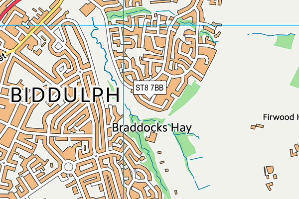 ST8 7BB map - OS VectorMap District (Ordnance Survey)