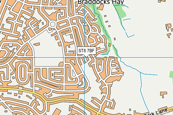 ST8 7BF map - OS VectorMap District (Ordnance Survey)