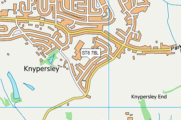 ST8 7BL map - OS VectorMap District (Ordnance Survey)