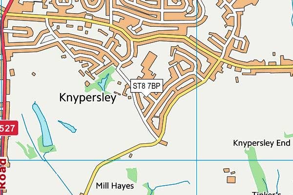 ST8 7BP map - OS VectorMap District (Ordnance Survey)