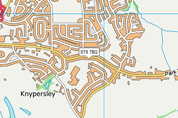 ST8 7BQ map - OS VectorMap District (Ordnance Survey)