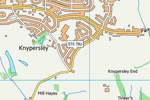 ST8 7BU map - OS VectorMap District (Ordnance Survey)