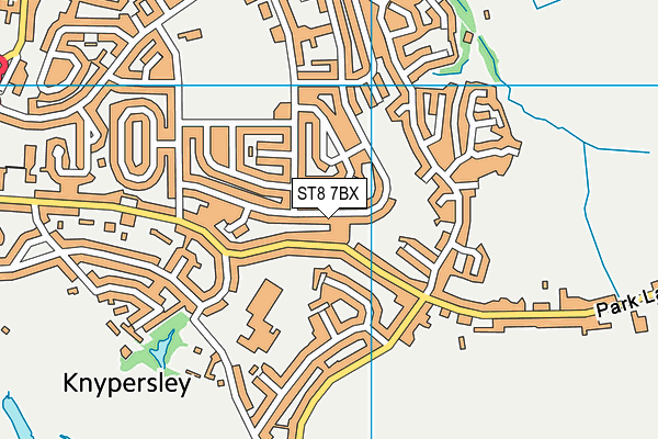 ST8 7BX map - OS VectorMap District (Ordnance Survey)