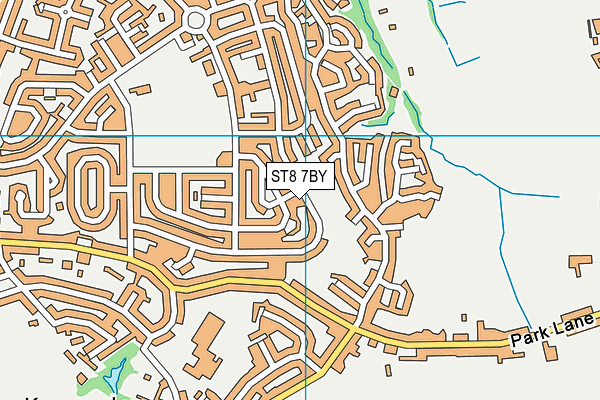 ST8 7BY map - OS VectorMap District (Ordnance Survey)