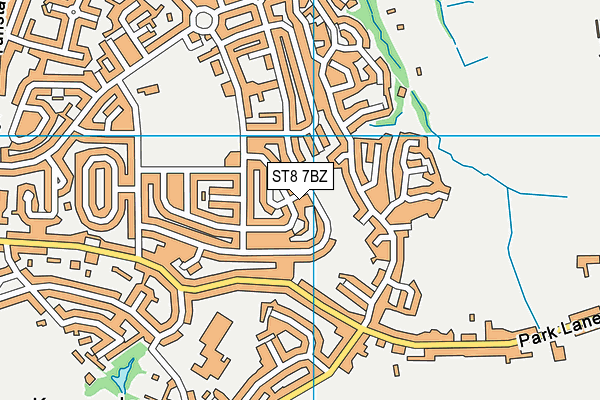 ST8 7BZ map - OS VectorMap District (Ordnance Survey)
