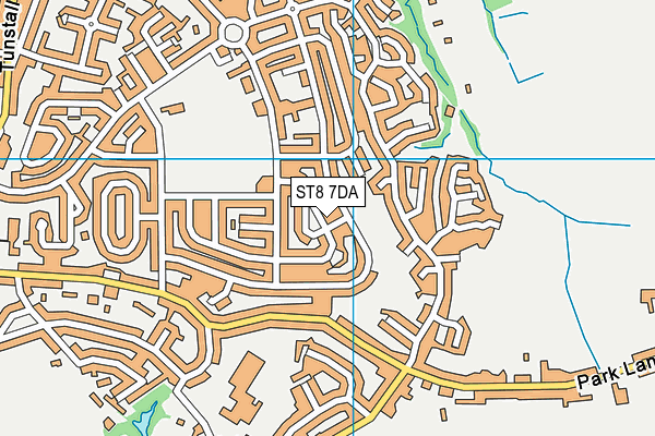 ST8 7DA map - OS VectorMap District (Ordnance Survey)