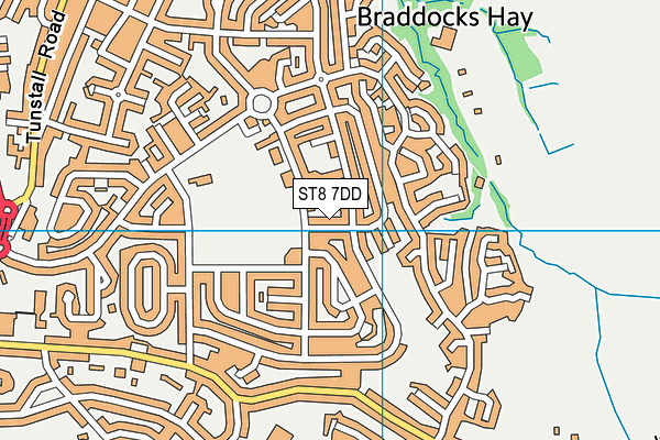 ST8 7DD map - OS VectorMap District (Ordnance Survey)