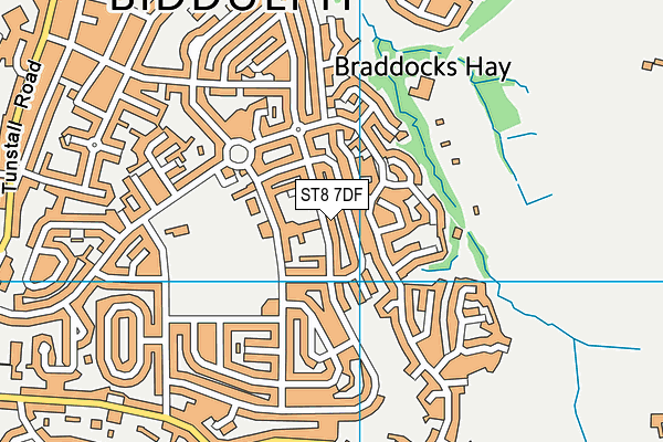 ST8 7DF map - OS VectorMap District (Ordnance Survey)