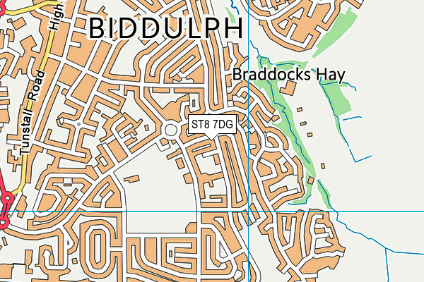 ST8 7DG map - OS VectorMap District (Ordnance Survey)