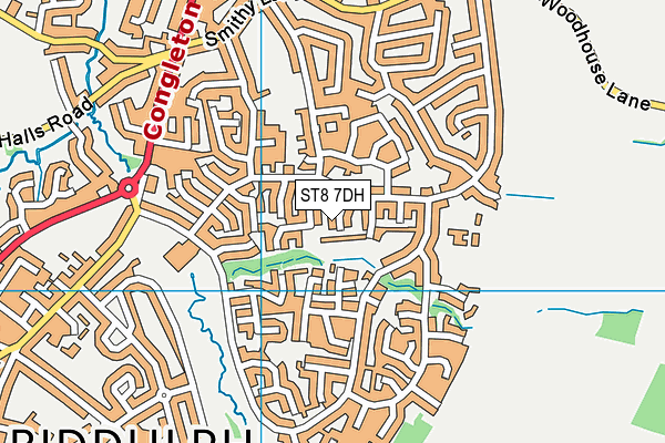 ST8 7DH map - OS VectorMap District (Ordnance Survey)