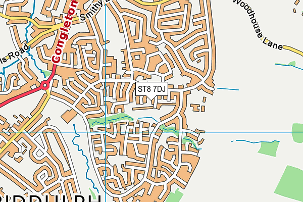 ST8 7DJ map - OS VectorMap District (Ordnance Survey)