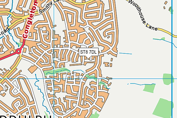 ST8 7DL map - OS VectorMap District (Ordnance Survey)
