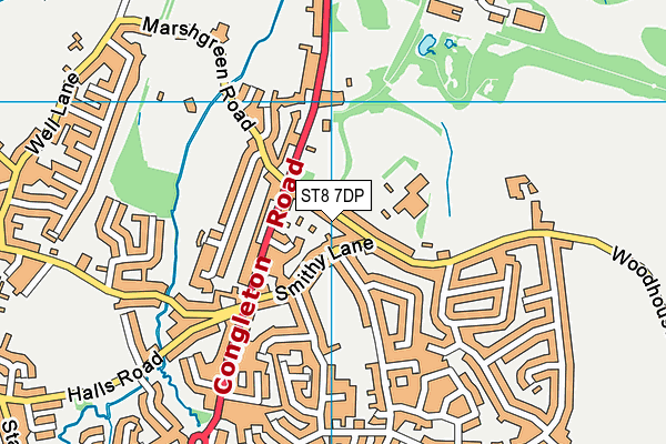 ST8 7DP map - OS VectorMap District (Ordnance Survey)