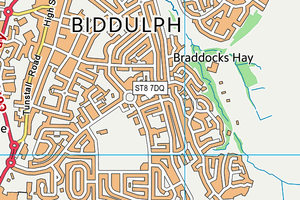 ST8 7DQ map - OS VectorMap District (Ordnance Survey)