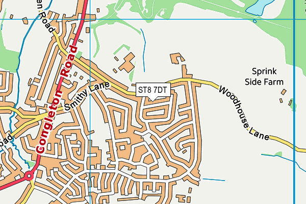 ST8 7DT map - OS VectorMap District (Ordnance Survey)