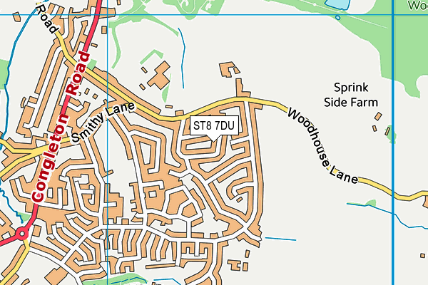 ST8 7DU map - OS VectorMap District (Ordnance Survey)