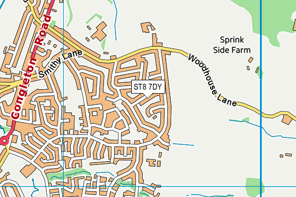 ST8 7DY map - OS VectorMap District (Ordnance Survey)