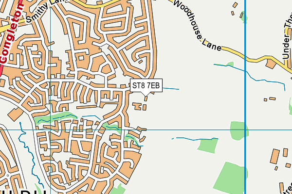 Oxhey First School map (ST8 7EB) - OS VectorMap District (Ordnance Survey)