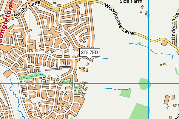 ST8 7ED map - OS VectorMap District (Ordnance Survey)