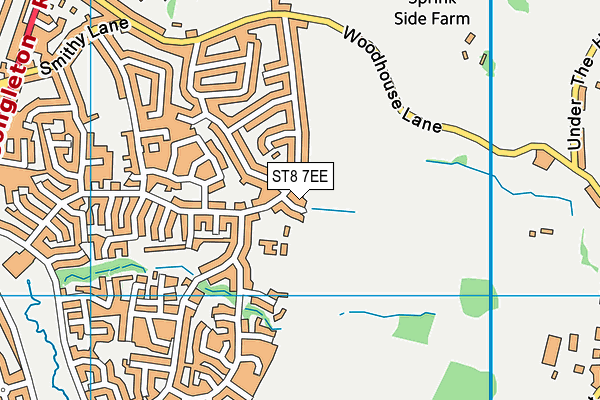 ST8 7EE map - OS VectorMap District (Ordnance Survey)
