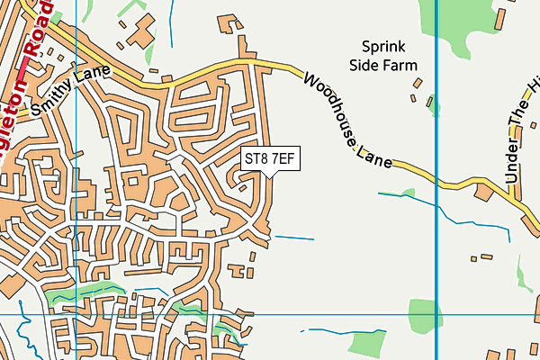 ST8 7EF map - OS VectorMap District (Ordnance Survey)