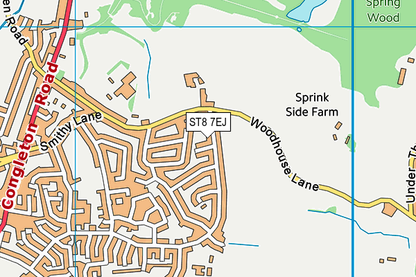 ST8 7EJ map - OS VectorMap District (Ordnance Survey)