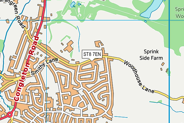 ST8 7EN map - OS VectorMap District (Ordnance Survey)