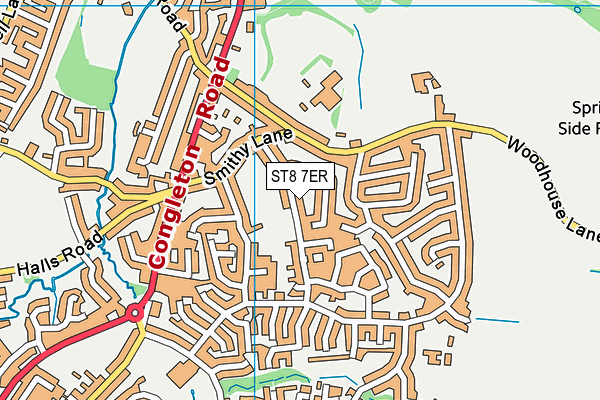 ST8 7ER map - OS VectorMap District (Ordnance Survey)