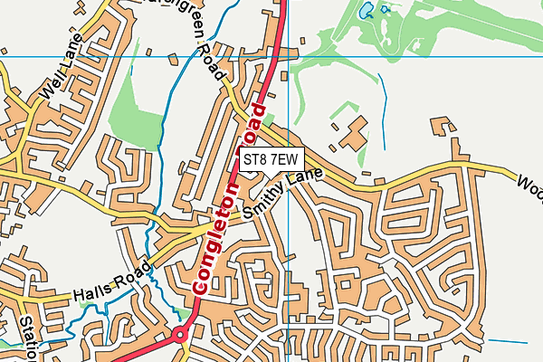 ST8 7EW map - OS VectorMap District (Ordnance Survey)