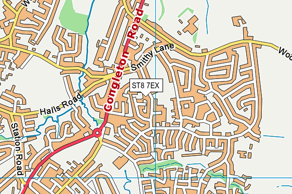 ST8 7EX map - OS VectorMap District (Ordnance Survey)